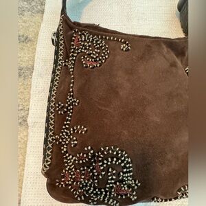Fendi Selleria Oyster Suede embroidered bag